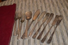 Lot of 10 Vintage Butter Knives &amp; Forks, about 4.5 inches long, silver p... - $20.00