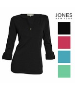 Jones New York Women&#39;s 3/4 Cuff Sleeve Henley Top Shirt Sz S M 2XL 3XL - £12.62 GBP