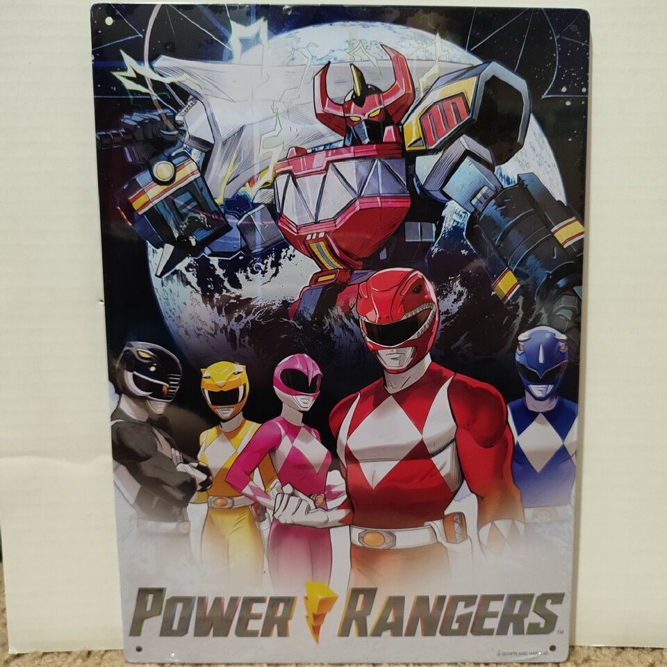 Primary image for Power Rangers Group Metal Tin Sign Wall Hanging Collectible Retro Decoration