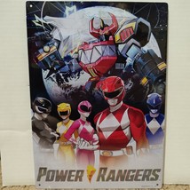 Power Rangers Group Metal Tin Sign Wall Hanging Collectible Retro Decora... - £10.89 GBP