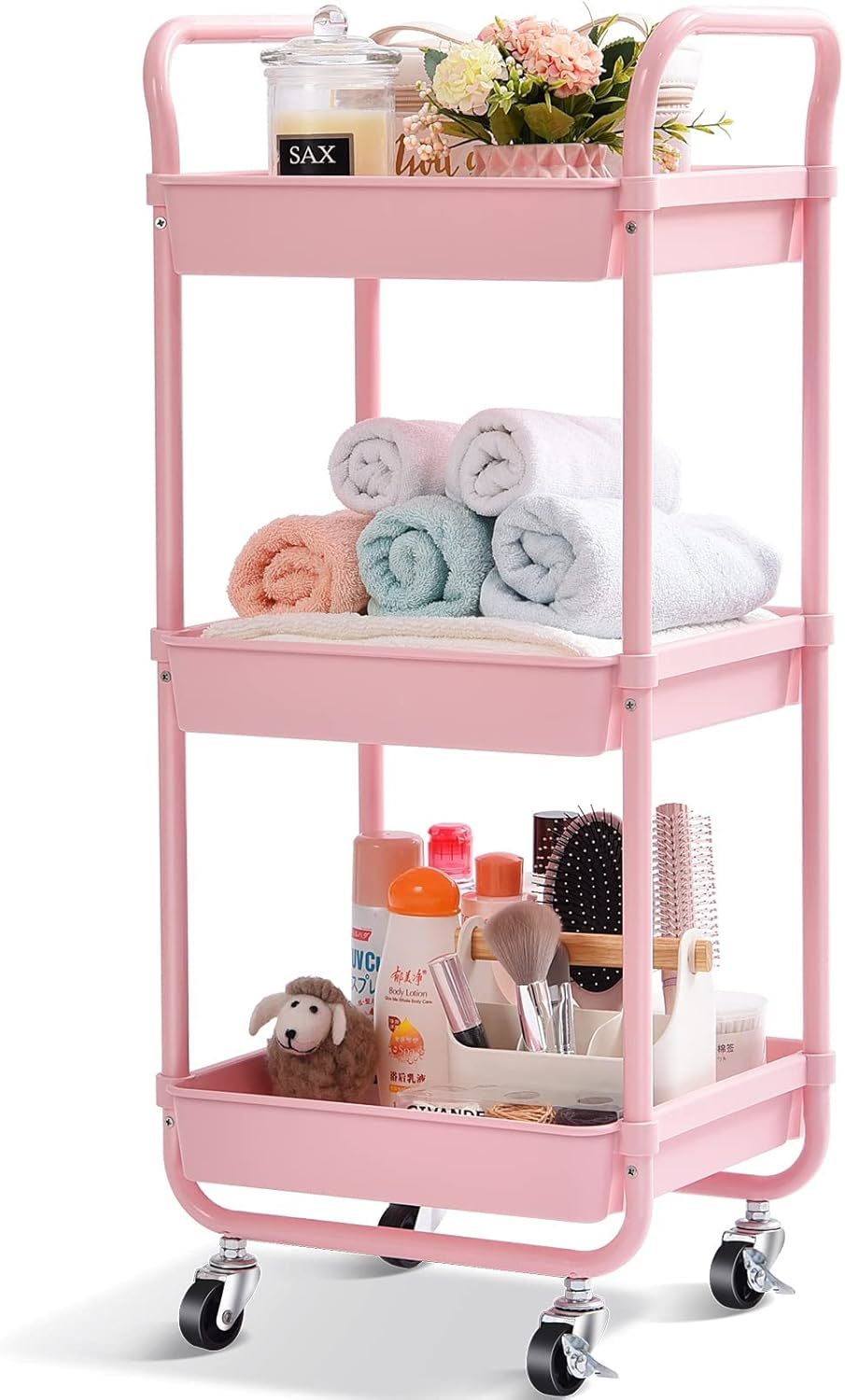 Kitchen Rolling Cart From Toolf, 3-Tier Storage Utility Cart With Wheels, - $32.99