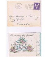 Birth Announcement Card 1943 With Envelope Harry Potter Harris - $2.96