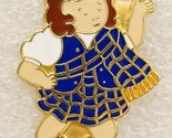 Vintage Jewelry Pin Enamel Cloisonne Scottish Higland Dancer Girl Brunette - $12.86