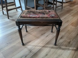 Vintage Mid Century Modern upholstered Rectangle Footstool Ottoman 22 x ... - $59.40