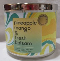 Blends Bath &amp; Body Works 3-wick Scented Candle Pineapple Mango &amp; Fresh Balsam - £34.43 GBP