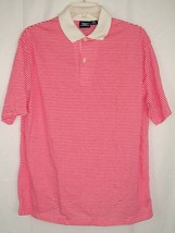 Vtg Shirt Mervyns Mens Collection Polo Dark Pink striped Made in USA Sz L - £15.74 GBP
