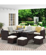 Rattan Patio Sectional Sofa Set w/ Cushions - $20,322.85 MXN