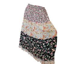 Vintage 90s Womens M/L Tiered Maxi Skirt Ditsy Floral Cottage Core Layer... - £30.45 GBP