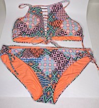 Collection by Catalina Tribal Geometric Pastel Bikini Top &amp; Bottom Size XL U151 - £28.14 GBP
