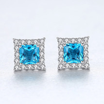 Earrings Spring S925 Silver Stud Earrings Earrings Micro-Inlaid Gem Simple Cold  - £27.17 GBP