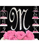 Silver Crystal Covered Monogram Letter Initial Wedding Cake Topper A-Z I... - $9.23+