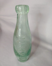 Blob Top Maldon Markham Bowling Pin Soda Bottle 1890s Antique England 7 1/4&quot; - £77.80 GBP