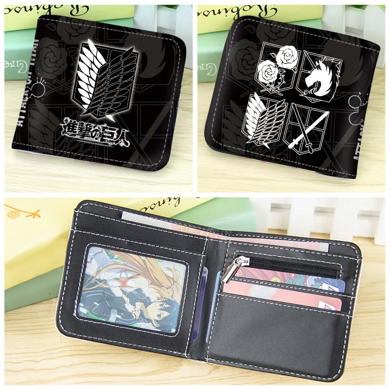 Japanese   Scout Regiment Wallet Levi Ackerman Wings of Liberty Men&#39;s Coin Purse - $58.47