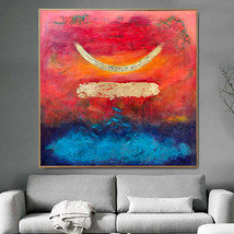 Abstract Symbol Paintings On Canvas Red Creative Art for Room | SECRET S... - £851.85 GBP