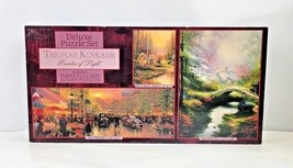 Thomas Kinkade Deluxe Puzzle Set of 3 100/550/700 Pieces 3602-2 Ceaco 19... - £14.85 GBP