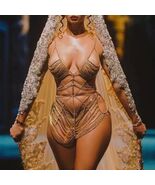 Women's Layered Rhinestone Dress Body Chain waist chain set chest chain ... - $68.00