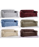 Microfiber Plush Velvet Sofa Loveseat Arm Chair Covers Slipcover Soft  D... - $101.74 CAD+