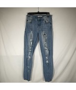 KanCan Distressed Skinny Jeans Size 9/28 Light Wash Ripped Stretch Stretch - $181.25 MXN