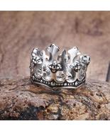 MPRAINBOW Vintage Gothic Stainless Steel King&#39;s Crown Theme Ring - Men&#39;s... - £9.58 GBP