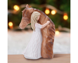 Guardian Angel Statues, Sculpted Hand-Painted Girl Embracing Horse Figur... - $32.08