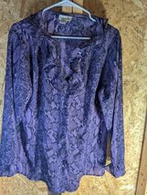 Avenue Size 14 Polyester Purple Button Up Shirt - $15.53