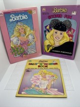 Lot Of 3 Vintage Barbie Sticker &amp; Paint/Marker Books Unused 1988-1990 Go... - $27.76