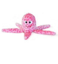 Floppy Pink Jelly Squeaky Octopus For Dog Toy Blaster Squeaker 10Inch - £24.12 GBP