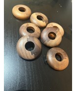 radiator pipe covers WALNUT UNEVEN color solid wood pipe collars  x 8 pcs - $10.67
