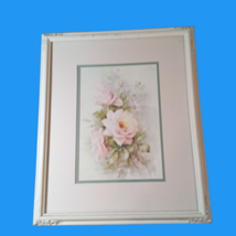 Vintage Signed Sonie Ames Art Painting Print Rose Flower Original Frame ... - $40.00