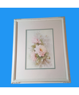 Vintage Signed Sonie Ames Art Painting Print Rose Flower Original Frame ... - $40.00