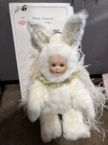 Marie Osmond Heavenly Hare Velveteen Rabbit Jointed Plush Porcelain Doll 18” - $44.50