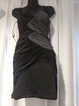 Love Crazy - Black &amp; Grey ruched fitted sleeveless mini dress Size L / XL - €12,25 EUR