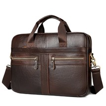 OYIXINGER Men&#39;s  Bag Leather Men Briefcase Retro Male Messenger Bag Business Lap - £83.87 GBP