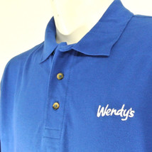 WENDY&#39;S Hamburgers Employee Uniform Polo Shirt Blue Size XL NEW - £20.37 GBP