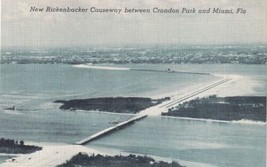 Florida FL New Rickenbacker Causeway Between Crandon Pork and Miami Postcard E02 - £3.18 GBP