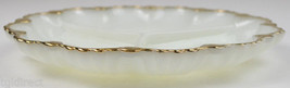 Vintage Anchor Hocking Glass Fire King 3 Part Relish Dish Milk Glass Gold Trim - £15.45 GBP