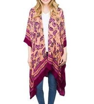 Time and Tru ~ Pink Floral ~  Layering Piece ~ Kimono ~ Small/Medium (S-M) - $22.44