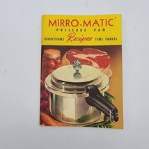 Mirro-Matic Pressure Pan Cooker Directions Recipes Time Tables Booklet 1954 - £7.06 GBP