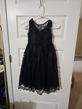 NWT 4T flower girl Kids Black Lace Sleeveless Dress A Line - £17.45 GBP