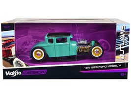 1929 Ford Model A Green with Matt Black Top "Outlaws" Series 1/24 Diecast Model - $34.19