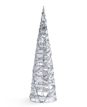 Holiday Lane Shine Bright Silver-Tone Iron Tree Decor C210443 - £15.33 GBP