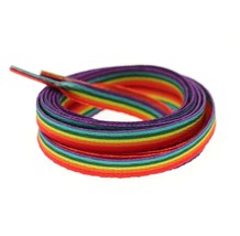 Pride Laces Coloured LGBTQIA Rainbow Laces Gay  Flat 10mm Shoes Trainers... - £3.30 GBP