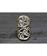 Boho Carved Ring, Hippie Spirals Ring, Open and Ajustble - £13.54 GBP