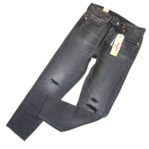 NWT Levi&#39;s Wedgie in Grey Tumble Destroyed Selvedge High Rise Raw Hem Jeans 28 - £41.56 GBP