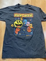 PAC-MAN Dark Gray Short Sleeve Pac Man Logo Ghosts T-Shirt Mens Size Medium - £9.49 GBP