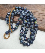 Vintage beautiful floral old venetian- african style glass beads strand ... - $75.74 CAD