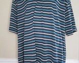 Men&#39;s PGA Tour blue white striped Polo shirt 2XLT - £10.24 GBP