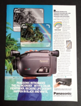 1994 Panasonic Palmcorder Camcorder VHS Tape Recorder Vtg Magazine Cut P... - £7.86 GBP