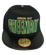 Green Bay Bold Script Men&#39;s Snapback Baseball Caps (Black/Black Textured) - £11.95 GBP