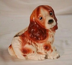 Cocker Spaniel Puppy Dog Planter Vase Napcoware Foil Tag C7087 Vintage MCM Japan - £31.15 GBP